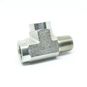 Steel Street Tee Fitting 1/2" NPT Male Female Fuel Air Oil Splitter FasParts - Picture 1 of 6