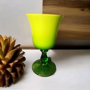 Cased Carlo Moretti Medium Cordial glass Italy opaline green  mcm - Picture 1 of 5