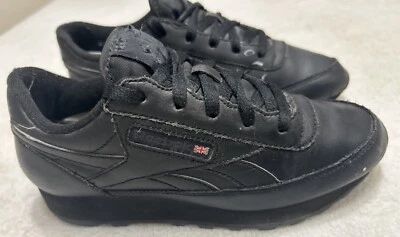Reebok Boys Reebok Classic Leather  Boys Running Shoes Black/Black Size 4 - Image 1 of 4