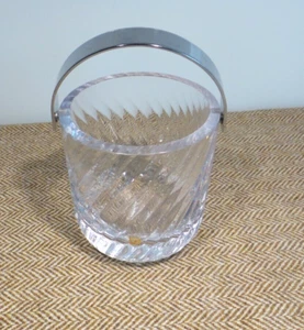 DARTINGTON CRYSTAL kleiner schwerer Eiskübel mit Stahlgriff 1,4 kg UNBENUTZT - Bild 1 von 3