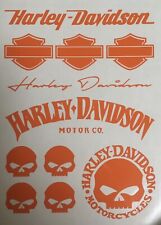 Harley Davidson Stickers Decal Set Sheet (Gloss Orange)