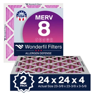 24x24x4 MERV 8 Air Filter for HVAC, AC & Furnace Systems | Wonderfil Filters - Picture 1 of 15