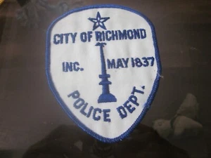 CITY OF RICHMOND TEXAS TX POLICE DEPT PATCH INC MAY 1837  HTF - Picture 1 of 2