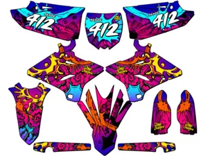 2008-2014 fits POLISPORT RESTYLE YZ 125 ZANY Pink Senge Graphics Kit Compatib... - Picture 1 of 10