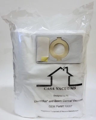 4 Pack of Electrolux Beam Central Vacuum 2 Hole Filter Bags 110057  - Image 1 of 4