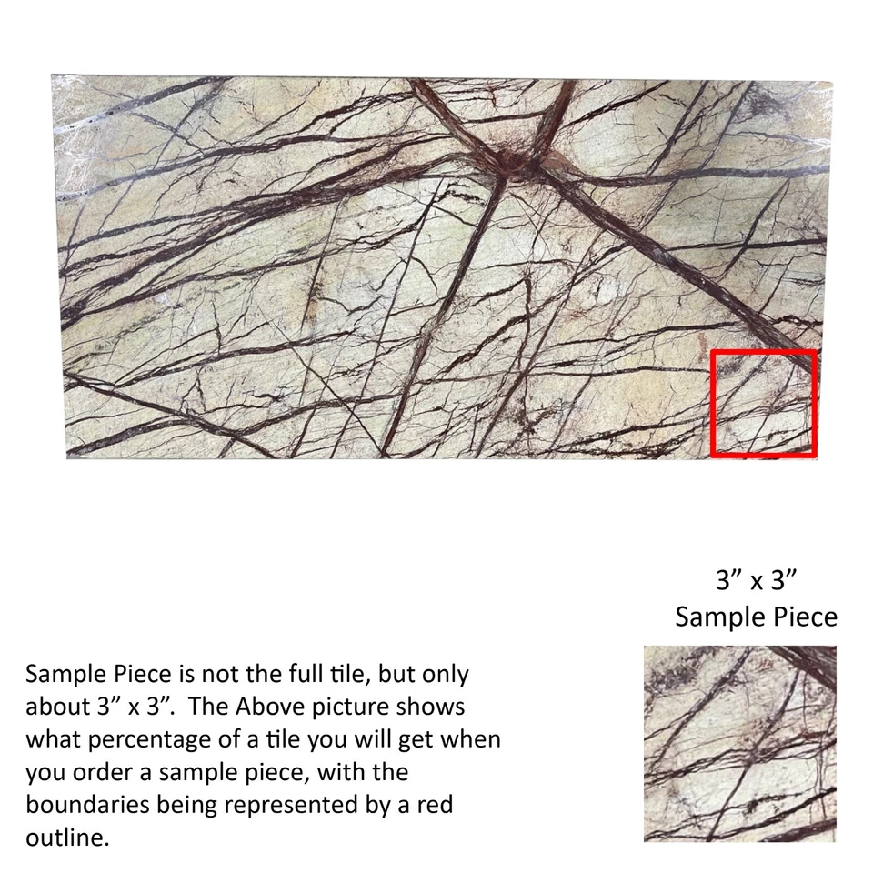 3x3 Sample Piece Rainforest Brown Remodel Stone Floor Bathroom Tile TS-100 - Image 1 of 1