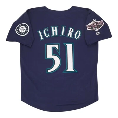 Ichiro Suzuki 2001 Seattle Mariners Alternate Navy Blue Jersey w/ All Star Patch - Image 1 of 4