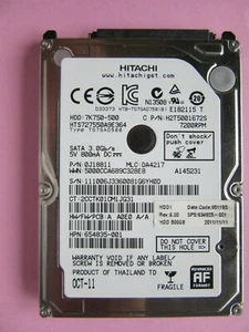 Hitachi HTS727550A9E364 500GB 2.5" SATA HDD 7K750-500 2011 0J18811 DA4217 - Picture 1 of 6