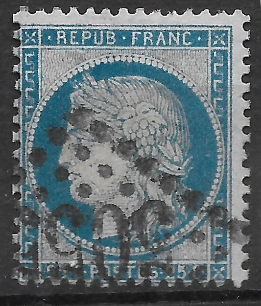 1870-73 FRANCE CERES Sc#58 ALGERIA Used Postmark#5055 Skikda /Philippeville/ VF - Image 1 of 1