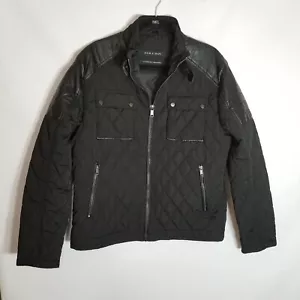 Zara Man Jacket Men's Size XL Black Full Zip Softshell Quilted Moto - Picture 1 of 8
