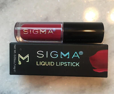 Lápiz labial líquido SIGMA BEAUTY en VENOM (rojo) 0,05 oz Dlx tamaño de viaje - ¡NUEVO en caja! Foto 1 de 4