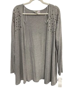 Jody California Studded Open Front Cardigan Size XL Long Sleeve Embellished NEW - Picture 1 of 7