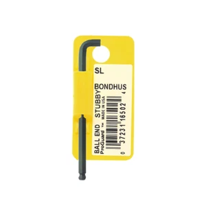 Bondhus 16507 Stubby Ball End Hex L-Wrenches, 1/8", Barcoded, 5 Pack - Picture 1 of 1