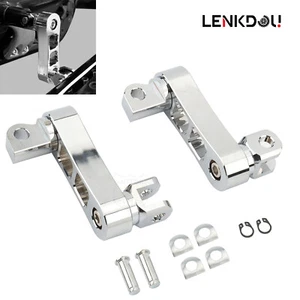 CNC Foot Pegs Highway Male Mount Extensions Bracket For Harley Road King Softail - Picture 1 of 7