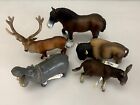 Pic of Schleich Animal Figures Lot Bison  Donkey Shire Horse Stag Open-Mouth Hippo For Sale