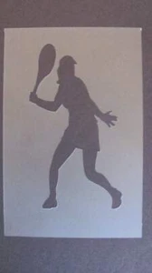 STENCIL Girl Tennis Forehand Quilting Art Craft Paint Reusable #49F - Picture 1 of 1