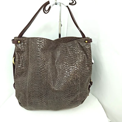 orYANY Brown Croc Embossed Patent Leather Shoulder Bag Handbag - Image 1 of 4