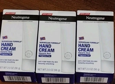 3 paquetes de crema de manos Neutrogena fórmula noruega sin fragancia 2 OZ cada uno ~NUEVA Foto 1 de 3
