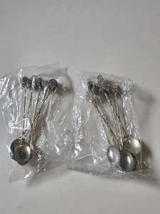 DEMITASSE Spoon Set Natural Gem Stone Twisted BRAZIL Bar Set/12 #1 - Picture 1 of 5
