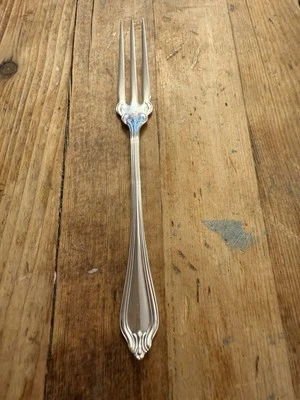 Antiguo tenedor de fresa marca American Silver Company patrón Monticello 4,75"  Foto 1 de 4