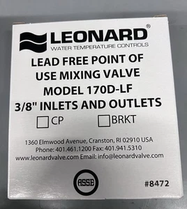 Leonard  170D-LF  3/8th Mixing Valve "Point Of Use"  Lead Free - Picture 1 of 4