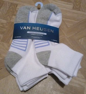 Van Heusen Performance Quarter Socks 6 Pack Men's 6-12.5 White Brand New - Picture 1 of 4