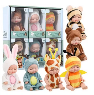 6 pcs Mini Bambole Reborn BJD regalo perfetto bambina Natale /compelanno - Immagine 1 di 4