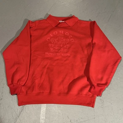 VTG Giorgio Beverly Hills Pullover Collared Sweatshirt - Mens Small S - Изображение 1 из 4
