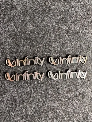 4 x Infinity Lautsprecher Aufkleber Sticker Audio - Aluminium Emblem  - Bild 1 von 3