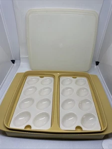 Tupperware Teufel Eierhalter Träger mit Tabletts Vintage #723 #665 Erntegold  - Bild 1 von 5