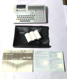 VINTAGE SHARP EL-7100 MEMOWRITER CALCULATOR / MEMO w/ CASE - AS IS / UNTESTED - Picture 1 of 5