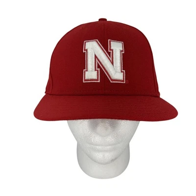 Nebraska Cornhuskers Hat Cap Fitted Mens 7 5/8 Red NCAA College Football New Era - Image 1 of 4