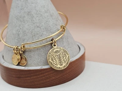 Alex & Ani" Godspeed "  Shiny Gold Color Infusion Charm Bangle Bracelet   🎄🎁 - Image 1 of 4