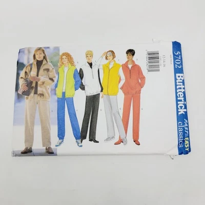 Butterick 5702 Misses Fleece Jacket vest Pants  Sewing Pattern  Sizes 12 14 16 - Image 1 of 3