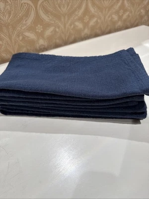 NEW Pottery Barn Dinner Napkins Solid Navy Blue 100% Organic Cotton Set Of 4 - Image 1 of 4