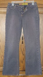 JEANS BUGGIA BLU VIOLA TAGLIA 7 ALTO VITA BASSA ABBOTTONATO - Foto 1 di 9