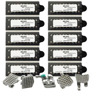 10 Kit Orthodontic Brackets 0.018 MBT Mini Metal 345 Hook MIM Ortodoncia Braces - Picture 1 of 12
