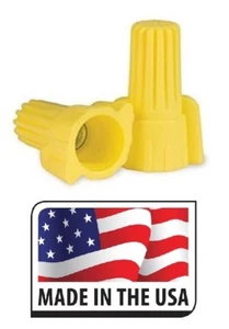 (500) Yellow Winged Nut Screw On P11 Wire Connectors Twist-On Made in USA - Picture 1 of 2