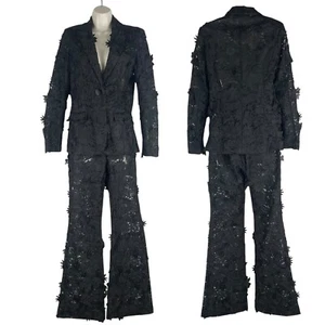 Fashion Nova Luxe Denise Embroider Blazer Pants 2 Pieces Suit Set Women Size S/M - Picture 1 of 12