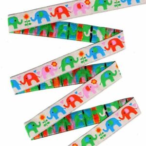 Grosgrain Jacquard Ribbon 10 Yard 16mm Elephant Flower Cartoon Ribbons Craft Kit