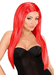 Womens Long Straight Red Glamour Wig - Picture 1 of 1