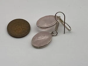 Vintage Sterling Silver 925 Earrings Dangle Drop Rainbow Moonstone 7.18g - Picture 1 of 5