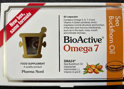 BIOACTIVE Pharma Nord Omega 7 Sea Buckthorn Oil 60 Capsules SBA24 Food Supplement NEW