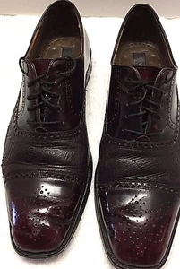 Mezlan Andrew Oxford Dress Mens Shoes Burgundy Sz 9M Made in Spain Calf/Deerskin - Picture 1 of 10