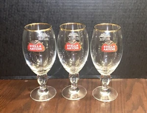 Set of 3 Stella Artois 600 Years Of Brewing Expertise Beer Glasses 33cl - Picture 1 of 4