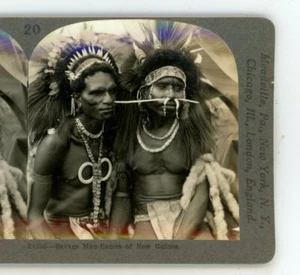 New Guinea Savage Man Eaters Keystone Stereoview - Picture 1 of 3