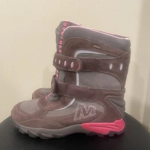 Merrell Girls Boots BLIZZY KIDS BUNGEE US 6 Brown Pink Warm Waterproof Winter - Picture 1 of 9
