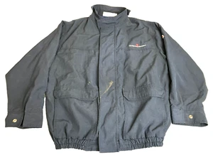 Bulwark Jacket Adult Extra Large Navy Blue FR Protective Apparel Snaps Mens - Picture 1 of 14