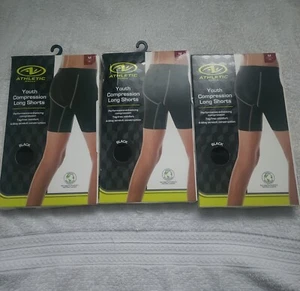 Athletic Works Youth Compression Long Shorts Lot of 3 - Black - Size M - (8) - Picture 1 of 5