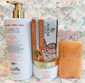 Carrot Magic Exclusive Brightening Face And Body Milk & Face Cream & Soap 3in1 - Picture 1 of 5